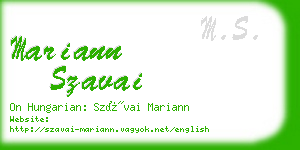 mariann szavai business card